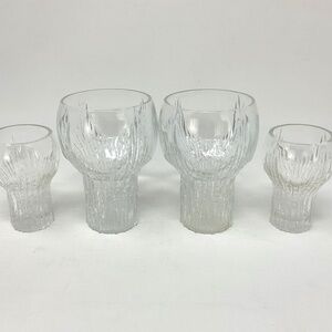4 Oberglas Austria Ice Bark Liqueur Shot Glasses Set